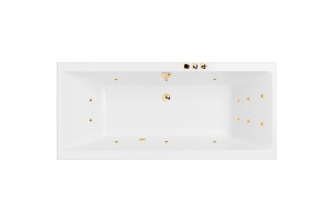 Акриловая ванна Excellent Pryzmat Slim 160x75 белая золото с гидромассажем