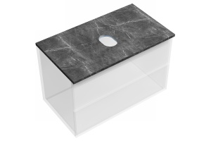 Столешница для ванной комнаты Sancos 80х46 черная - 2