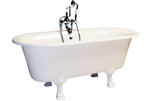 Ванна из искусственного камня Фэма Феррара 2 белая, белые ножки - 3