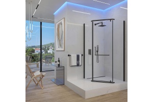 Душевой уголок Veconi Rovigo 90х90, черный (RV36B-90-01-C5)
