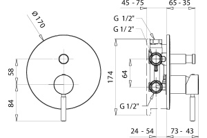 Смеситель для ванны с душем Migliore Fortis черный матовый (30464) - 2