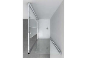 Боковая стенка Vincea Soft 80х195 хром стекло прозрачное - 2
