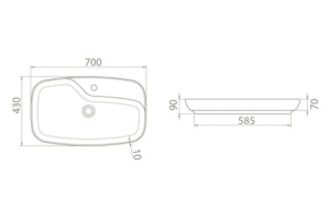 Мебельная раковина Opadiris Nova 70 белая - 2