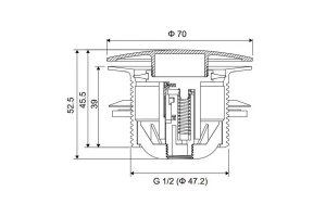 Донный клапан Excellent для ванны белый - 2