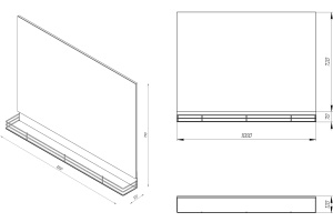 Зеркало STWORKI Нюборг 100 с полкой, черное, прямоугольное, большое, в стиле лофт - 3