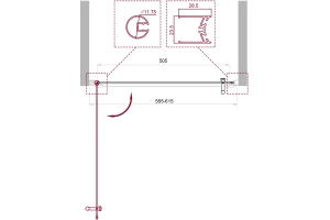 Душевая дверь BelBagno Uno 60 хром (UNO-B-1-60-C-Cr) - 3