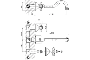 Смеситель для раковины Rav Slezak Morava retro хром - 2