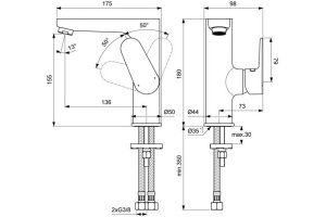 Смеситель для раковины Ideal Standard Cerafine хром - 2