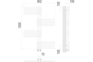 Водяной полотенцесушитель Terminus Европа П20 70х1000 Хром - 3