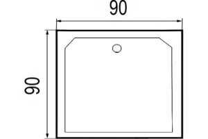 Поддон душевой квадратный River Wemor 90/38 S (10000002983) - 2