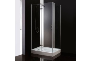 Душевой уголок Cezares Bergamo 90х80 хром стекло прозрачное - 2