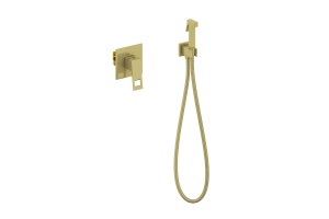 Смеситель встроенный с гигиеническим душем Timo Briana 7189/17SM золото матовое