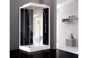 Душевая кабина Royal Bath HP 120х80 R профиль белый стекло прозрачное задняя стенка черная  - 2