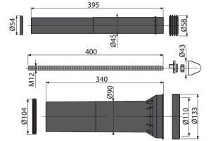 M9000 Kомплект принадлежностей к унитазу с удлиненными деталями для людей с ограниченными физ. возм. - 2