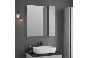 Зеркало-шкаф Comforty Эдинбург 75 бетон светлый