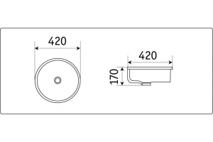 Раковина встраиваемая CeramaLux N 42 см белый (540P) - 2
