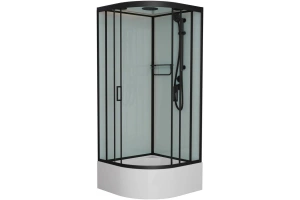 Душевая кабина Frank 100х100 черная стекло прозрачное
