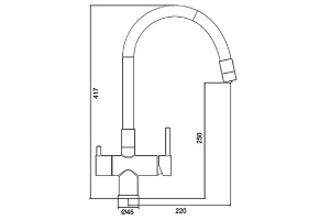 Смеситель для кухни Gappo серый - 3