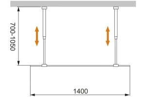 Душевая перегородка Cezares Liberta 140х195 хром стекло прозрачное - 2
