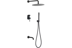 Душевой комплект Boheme Uno черный (464-2-B)