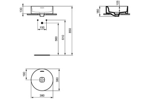 Раковина накладная Ideal Standard Strada II Round Vessel 38 см белый (T292901) - 2