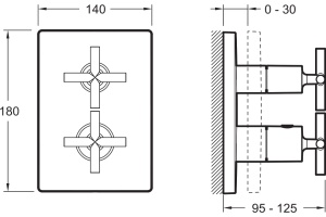 Термостат Jacob Delafon Modulo E75395-CP для ванны с душем - 3