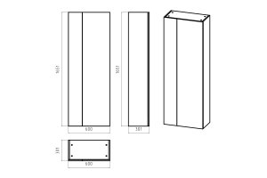 Шкаф-пенал Misty Лира 60 белый матовый - 3