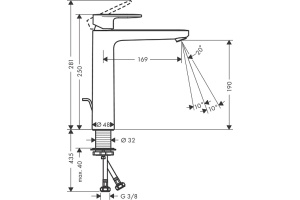 Смеситель для раковины Hansgrohe Vernis Blend хром - 2