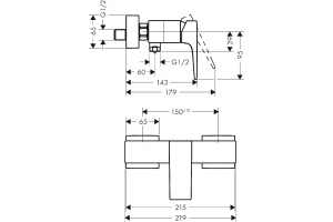 Смеситель Hansgrohe Metropol 32560340 для душа - 2
