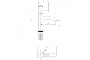 Смеситель для раковины Abber Wasser Kreis розовое золото - 3