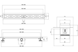 Душевой лоток Esbano Combi 60 хром матовый - 2