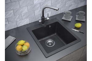 Мойка кухонная Paulmark Zemar PM104651-BLM черный металлик - 2