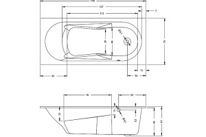 Акриловая ванна Riho Bathtubs Lazy 170х75 R - 3