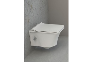 Унитаз подвесной с функцией биде Boheme Mirage с крышкой белый