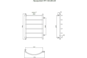Полотенцесушитель водяной Тругор ЛЦ Приоритет ПМ 1 50x80x50 - 2