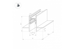 Встраиваемый магнитный шинопровод Arlight Mag-Orient-Track-2653-FDW-3000 041440 - 2