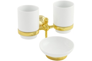 Стакан Veragio Gialetta VR.GIL-6443.DO двойной, с мыльницей, золото