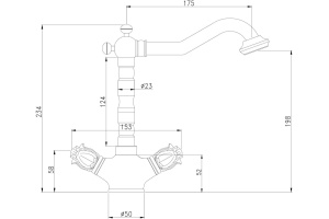 Смеситель для раковины Bronze de Luxe Florence бронза (21381) - 2