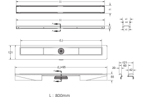 Душевой лоток Berges B1 Keramik 80 золото глянцевое - 2