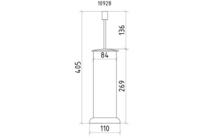 Ершик для унитаза напольный Boheme Royal Cristal бронза глянцевая с кристаллами Preciosa - 2