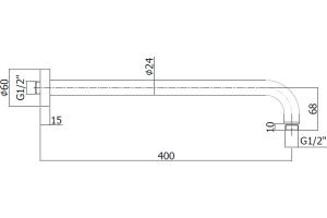 Кронштейн для верхнего душа Paffoni Lusso ZSOF034HGSP золото медовое брашированное - 3
