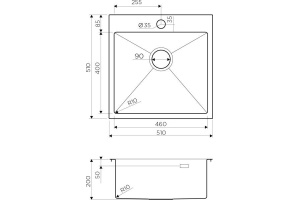 Мойка кухонная Omoikiri Akisame 51-GM вороненая сталь - 2