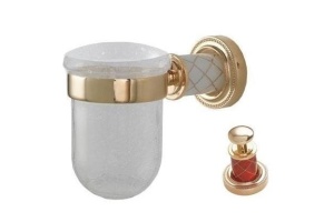 Стакан для зубных щеток Boheme Murano золото с красным