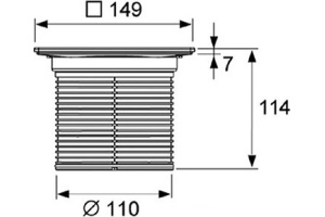 Базовая решетка 150 х 150 мм с фиксаторами, с монтажным элементом, сталь - 2