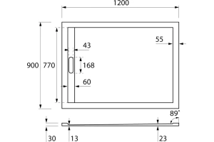 Поддон для душа Cezares Tray из искусственного мрамора (TRAY-AS-AH-120/90-30-W) - 2