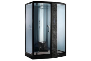 Душевая кабина Orans 120х90 черная правая стекло тонированное с баней