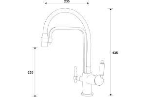 Смеситель Zorg Sanitary ZR 342-8 YF для кухонной мойки - 2