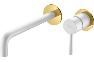 Смеситель для раковины Boheme Uno белый, золото (465-WG)