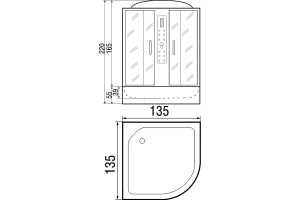 Душевая кабина с поддоном River Temza 135/135/55 МТ (10000000802) - 3