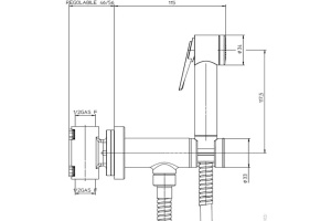 BOSSINI (PALOMA FLAT) Комплект гигиенический: прогрессивный смеситель, лейка с клапаном подачи воды, шланг 1250 мм, белый (045) - 3